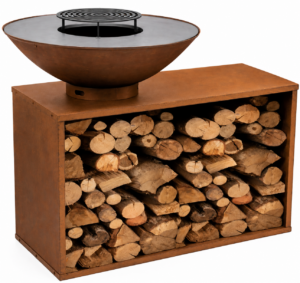 Braséro Onyx 80 RUSTY Table+ Housse + Grille surélevée